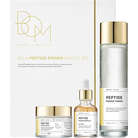BOM COSMETICS A Set of Peptide Power Skincare With 5 Kinds of Items