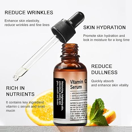 Travel Size Korean Skincare Set, Korean Skin Care Set with Vitamin C Facial Serum